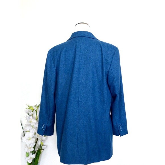 NEW! Pendleton 100% Virgin Wool Blazer Jacket Blue Women SZ 14 - Picture 4 of 6